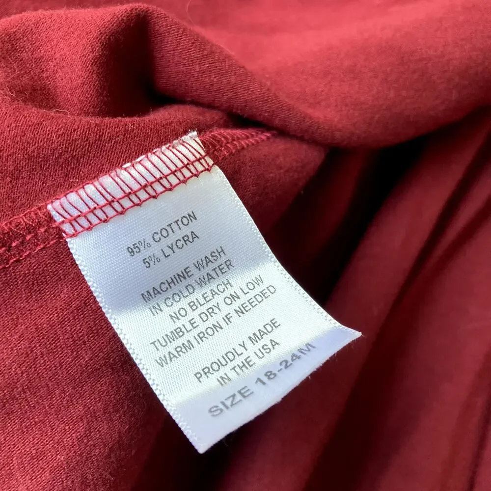 Remie Girl Ruffle Ballet Twirl Dress - Red Maroon Burgundy - 18-24M